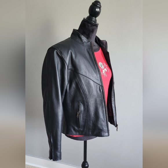 Womens Mega Force Protection Leather Jacket - Picture 4 of 12